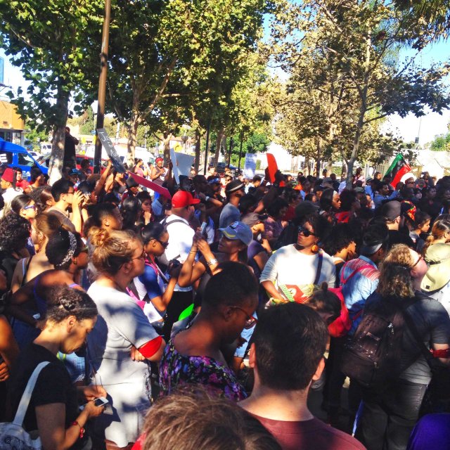 National Moment of Silence 2014 for Mike Brown and Ferguson, Leimert Park, Los Angeles